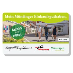 Einkaufsguthaben Münsingen leere Gutscheinkarte